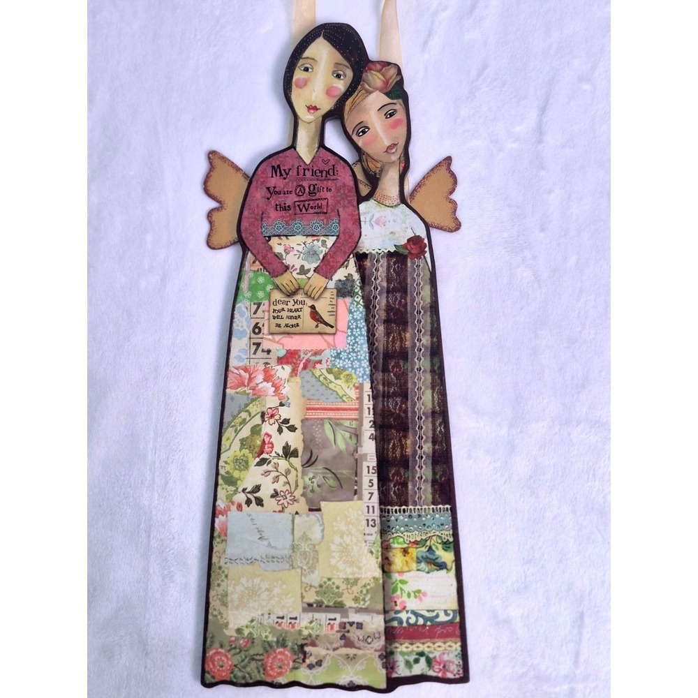 Kelly Rae Roberts "Friends My Friend" Angel Wall Plaque DEMDACO 2014 – 14.5"
